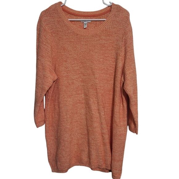 Croft & Barrow 100% Cotton Peachy Orange Sweater, Plus Size 2X - Picture 1 of 5